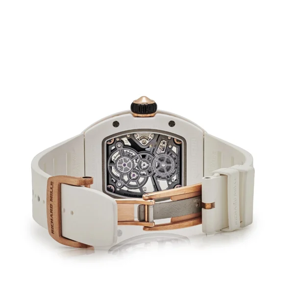 Richard Mille White Ceramic Rose Gold Manual Wind Tourbillon