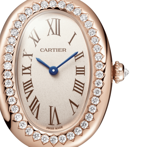 Cartier Baignoire Small WJBA0042 Rose Gold Silvered Dial Diamond Bezel Quartz (2024)