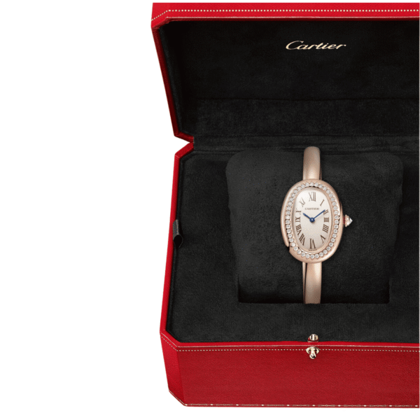 Cartier Baignoire Small WJBA0042 Rose Gold Silvered Dial Diamond Bezel Quartz (2024)