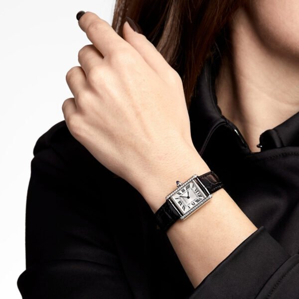 Cartier Tank Must W4TA0016 Stainless Steel Silvered Dial Diamond Bezel (2024)