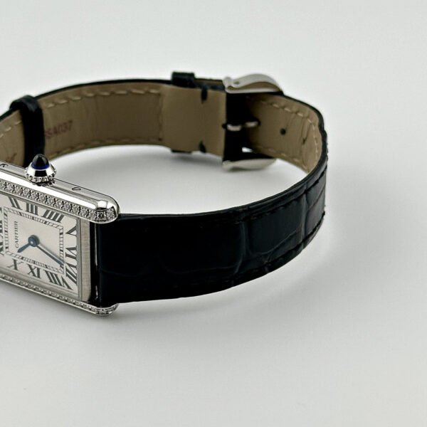 Cartier Tank Must W4TA0016 Stainless Steel Silvered Dial Diamond Bezel (2024)
