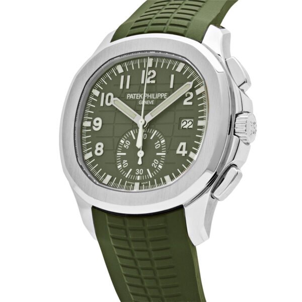 Patek Philippe Aquanaut 5968G-010 Chronograph White Gold Khaki Green Dial (2024)