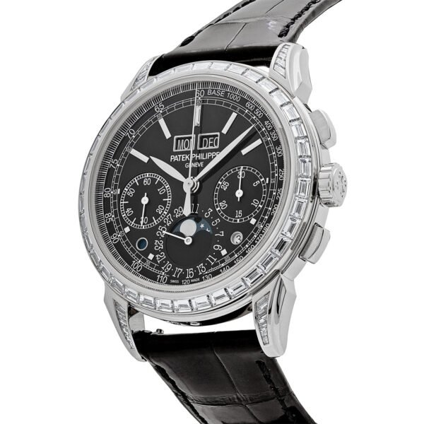 Patek Philippe Grand Complications 5271P-001 Perpetual Calendar Platinum Black Dial Baguette Bezel