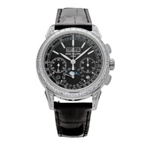 Patek Philippe Grand Complications 5271P-001 Perpetual Calendar Platinum Black Dial Baguette Bezel