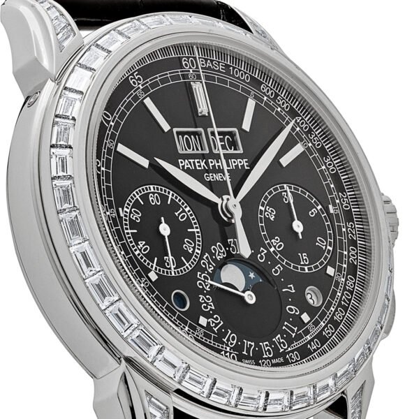 Patek Philippe Grand Complications 5271P-001 Perpetual Calendar Platinum Black Dial Baguette Bezel