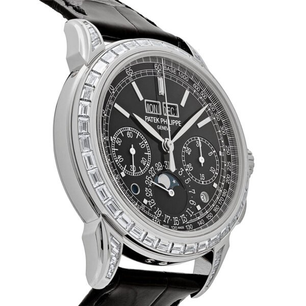 Patek Philippe Grand Complications 5271P-001 Perpetual Calendar Platinum Black Dial Baguette Bezel