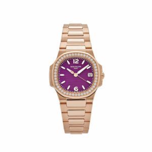 Patek Philippe Nautilus 7010/1R-013 'Ladies' Quartz Rose Gold Purple Diamond Bezel (2023)