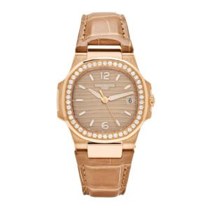 Patek Philippe Nautilus 7010R-012 'Ladies' Quartz Rose Gold Diamond Bezel