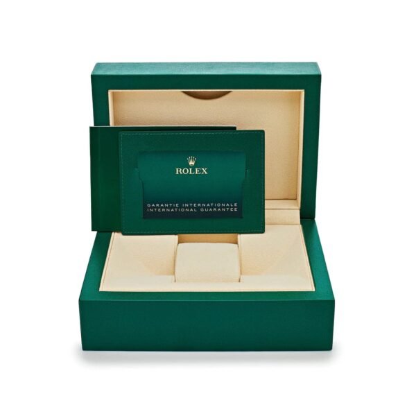 Rolex Day-Date 228348RBR Yellow Gold Diamond Bezel Baguette Mother of Pearl Dial