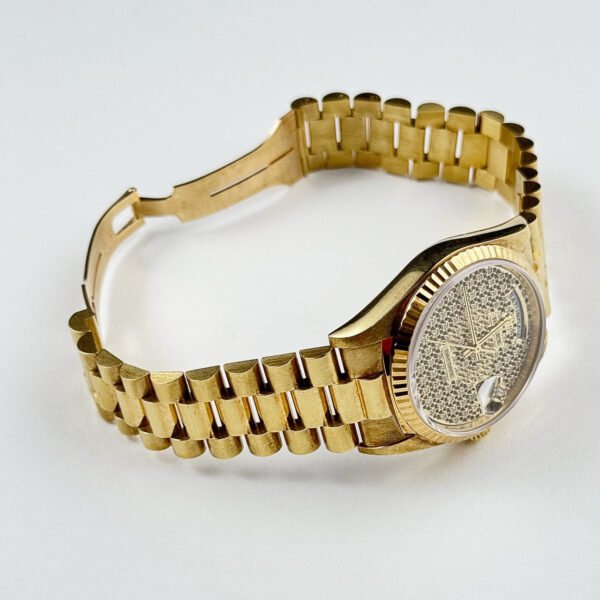 Rolex Day-Date 18238 Yellow Gold Skeleton Pavè Diamond Dial