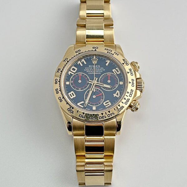 Rolex Daytona 116508 Yellow Gold Blue Racing Arabic Dial