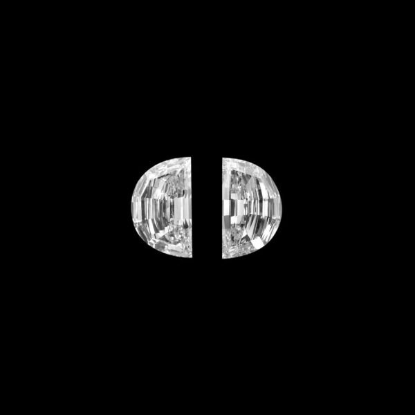 4.14 Carat 2 Natural Loose Diamond Side Stones E, Half Moon,VS2 Handmade Jewelry