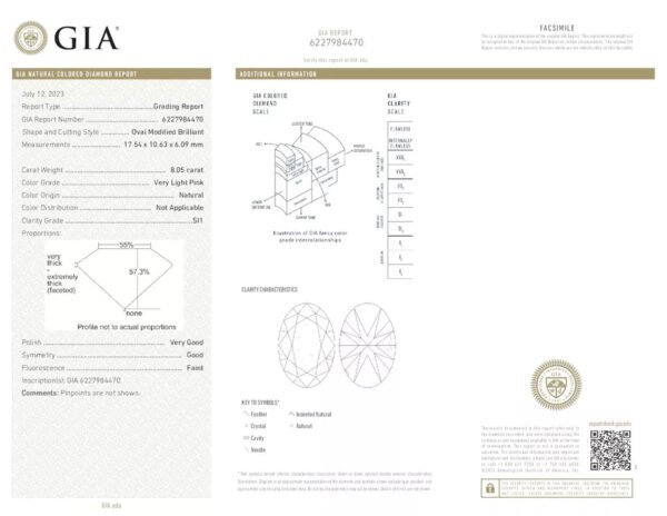 8.05 Carat Natural Very Light Pink Diamond Oval, SI1 GIA Certified Real Jewelry