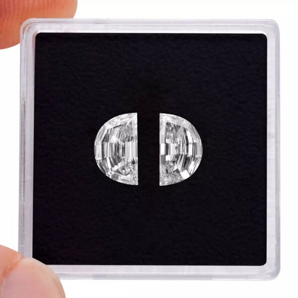 4.14 TCW 2 Natural Loose Diamond Side Stones Half Moon, E/SI2, Fine Jewelry