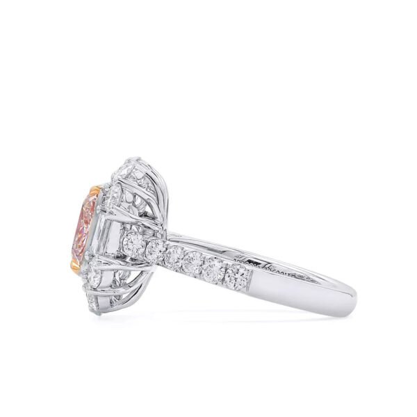 Very Light Pink Radiant Shape Diamond Ring 2.41 Carat (4.23 Ct TW) Fine Jewelry
