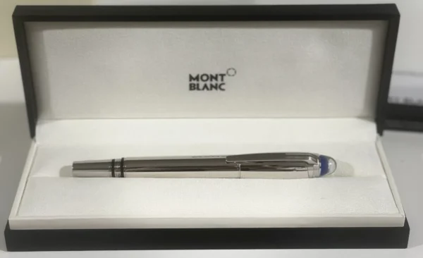 New Montblanc Starwalker Blue Planet Metal Fountain Pen 14K Fine Nib