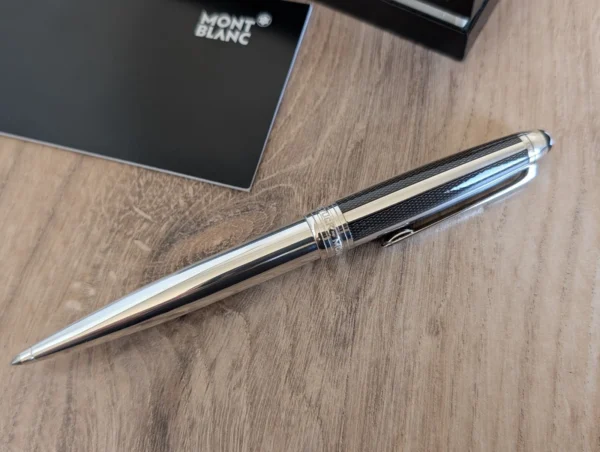 Montblanc Meistersuck Solitaire 925 Silver Fibre Guilloche Ballpoint Pen