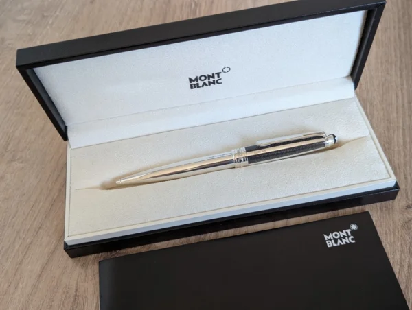 Montblanc Meistersuck Solitaire 925 Silver Fibre Guilloche Ballpoint Pen