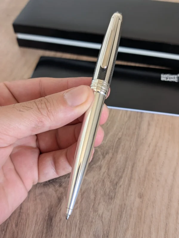 Montblanc Meistersuck Solitaire 925 Silver Fibre Guilloche Ballpoint Pen