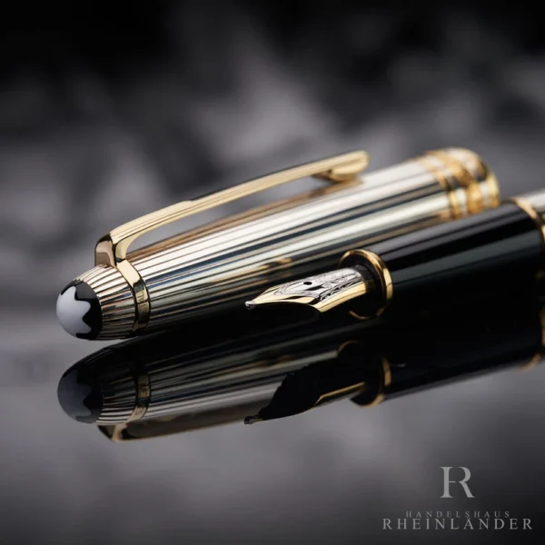 Montblanc Meisterstück Solitaire Sterling Silver Pinstripe Fountain Pen