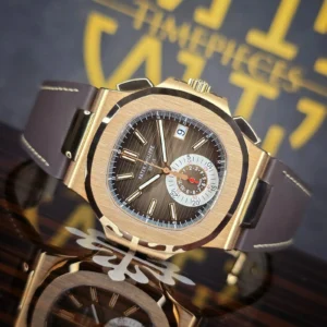 MINT PATEK PHILIPPE NAUTILUS 40.5MM 5980R-001 FLYBACK CHRONO 18K ROSE GOLD B&P