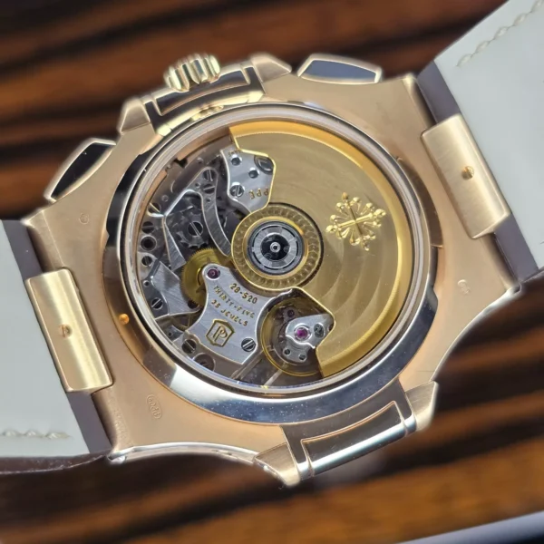 MINT PATEK PHILIPPE NAUTILUS 40.5MM 5980R-001 FLYBACK CHRONO 18K ROSE GOLD B&P