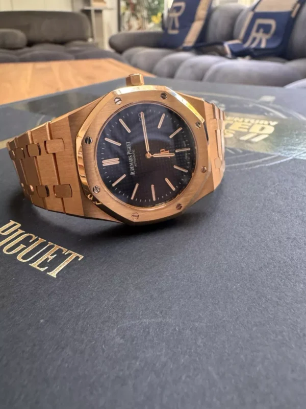 Audemars Piguet Royal Oak 39mm Jumbo Extra Thin Blue Dial Rose Gold