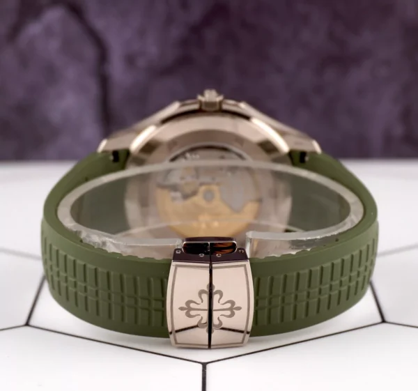 Patek Philippe Aquanaut Jumbo 18K White Gold Khaki Green Men's Watch 5168G-010