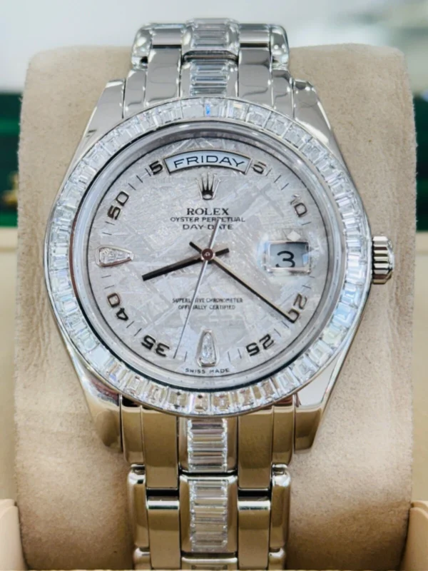 ROLEX Platinum Pearlmaster Masterpiece FACTORY Meteorite Diamond Dial 18956 B/P