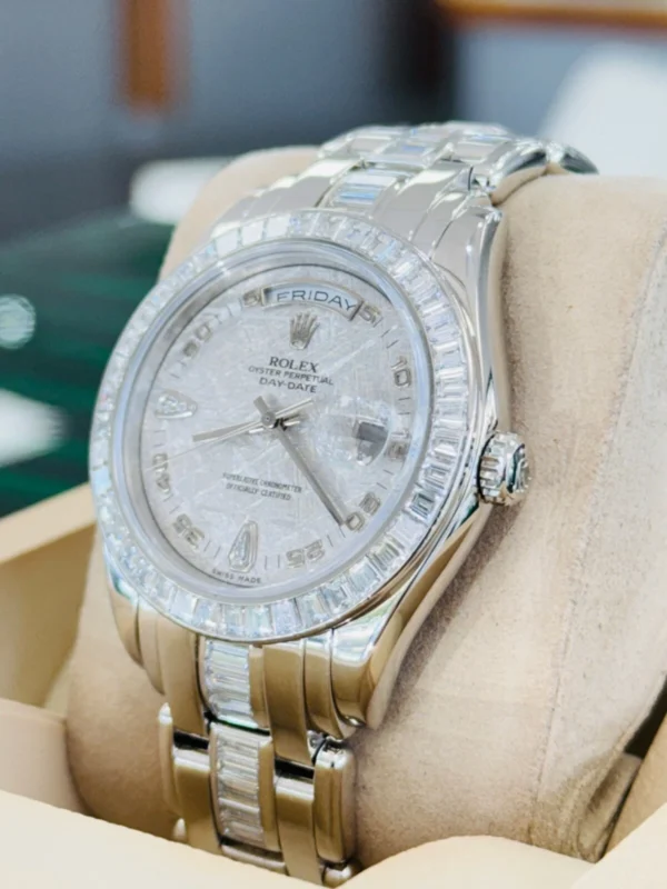 ROLEX Platinum Pearlmaster Masterpiece FACTORY Meteorite Diamond Dial 18956 B/P