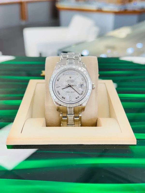 ROLEX Platinum Pearlmaster Masterpiece FACTORY Meteorite Diamond Dial 18956 B/P