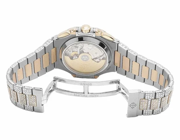 18k Rose Gold/Steel Mens Patek Philippe Nautilus 5980/1AR-001 Diamond Watch 32Ct