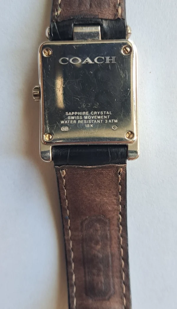 Ultra Rare! "The Real McCoy" COACH 18k White Gold & Sapphire Crystal Watch