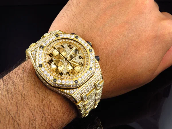 Mens 42 MM Audemars Piguet Royal Oak Offshore 18k Yellow Gold with 38 Ct Diamond