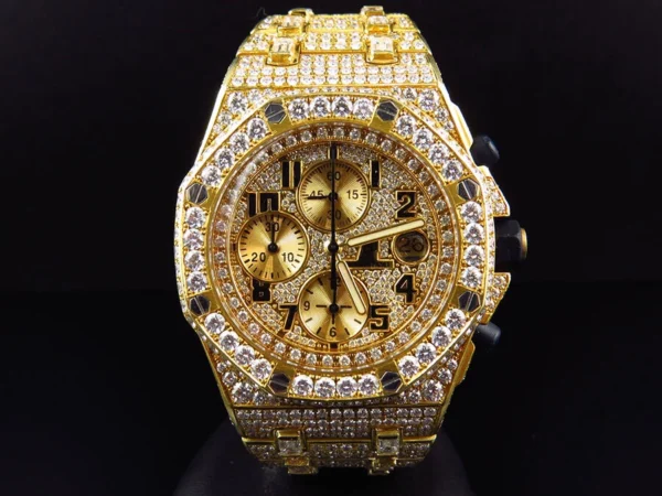Mens 42 MM Audemars Piguet Royal Oak Offshore 18k Yellow Gold with 38 Ct Diamond