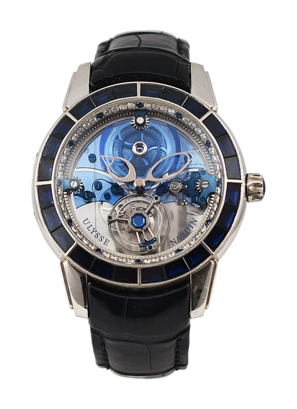 ULYSSE NARDIN Royal Blue Tourbillon with Sapphire Bezel in Platinum