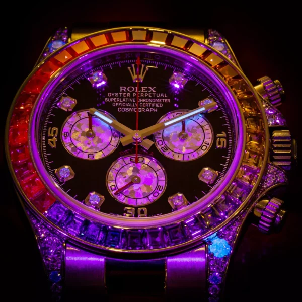 Rolex Cosmograph Daytona White Gold Rainbow Diamonds 116599RBOW Box & Papers