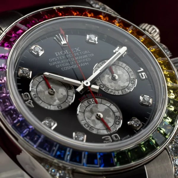 Rolex Cosmograph Daytona White Gold Rainbow Diamonds 116599RBOW Box & Papers