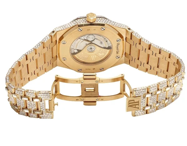 Mens Audemars Piguet 18K Rose Gold Royal Oak 41MM Full VS Diamond Watch 34.75 Ct