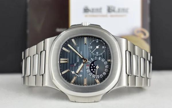 PATEK PHILIPPE Stainless Steel Nautilus Blue Dial PAPERS 5712/1A-001 SANT BLANC