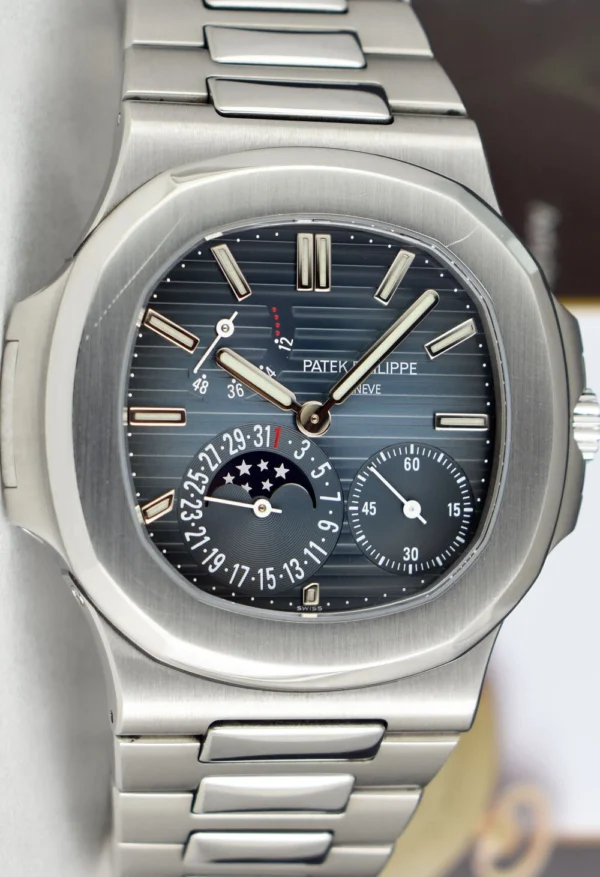 PATEK PHILIPPE Stainless Steel Nautilus Blue Dial PAPERS 5712/1A-001 SANT BLANC