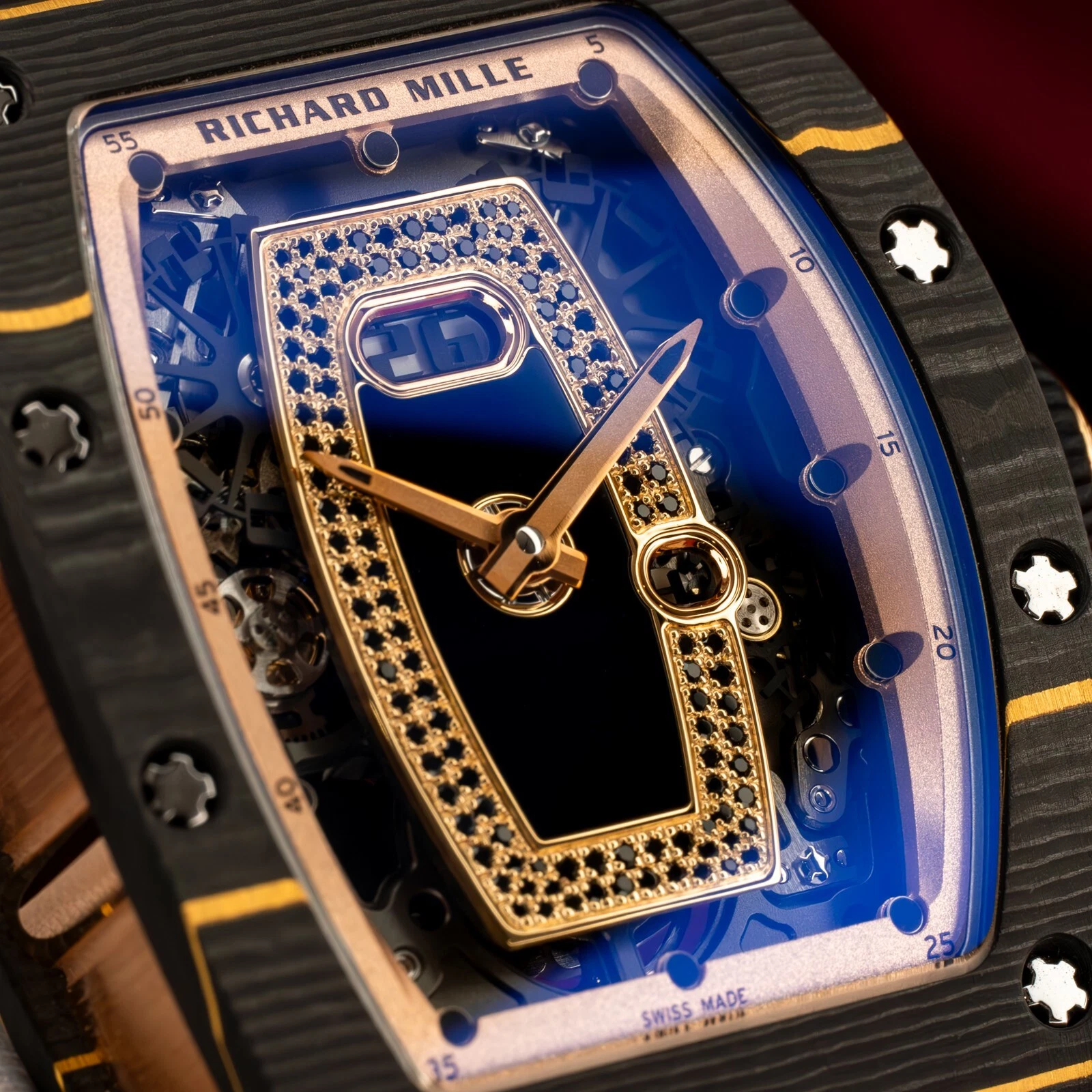 Richard Mille Carbon TPT & Rose Gold Skeleton Dial 37mm RM037 RM 37 Box & Papers