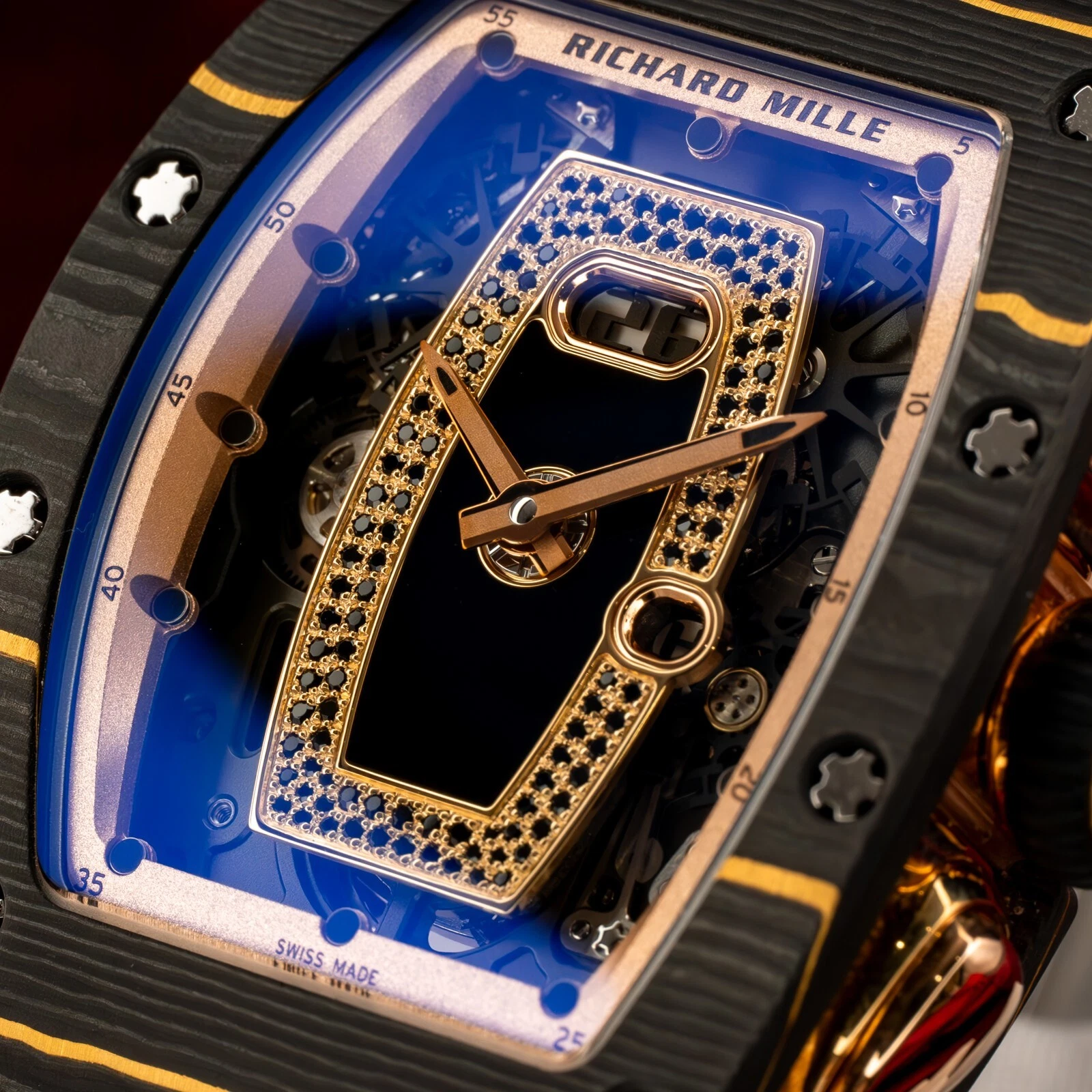 Richard Mille Carbon TPT & Rose Gold Skeleton Dial 37mm RM037 RM 37 Box & Papers