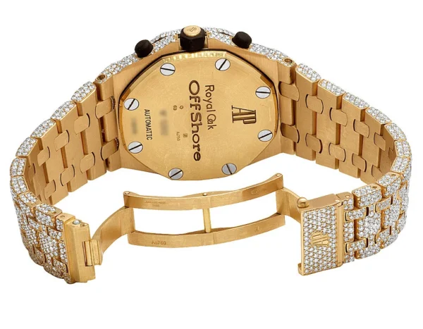 Mens 18K Rose Gold Audemars Piguet Offshore 42MM Brick VS Diamond Watch 36.0 Ct