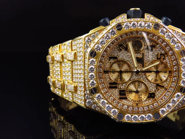 Mens 42 MM Audemars Piguet Royal Oak Offshore 18k Yellow Gold with 38 Ct Diamond