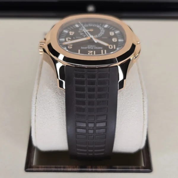 PATEK PHILIPPE AQUANAUT TRAVEL TIME 5164r-001 18K ROSE GOLD RUBBER B&P