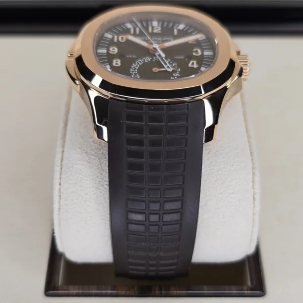 PATEK PHILIPPE AQUANAUT TRAVEL TIME 5164r-001 18K ROSE GOLD RUBBER B&P