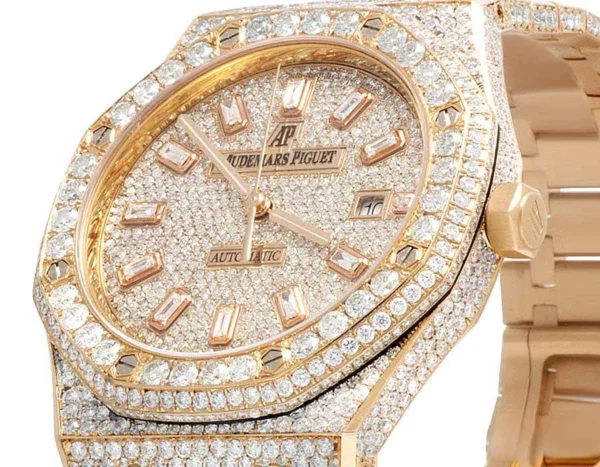 Mens 41 MM Audemars Piguet Royal Oak 18k Rose Gold with VS diamond (31.25 Ct)