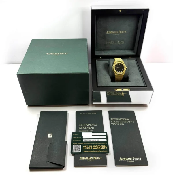 Audemars Piguet Royal Oak Carolina Bucci 15454BA 37MM Frosted Gold Box Papers