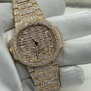 Patek Philippe Nautilus Watch Factory Diamonds Rose Gold 35mm 7118/1450R-001